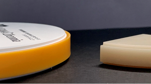 KATANA™ Multilayer HTML before (left) and after sintering.